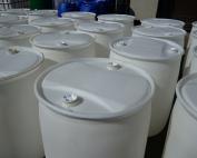 recycled white industrial drums with lids