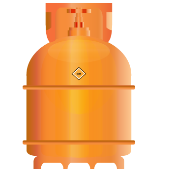 dark orange cylinder tan - industrial refrigerant